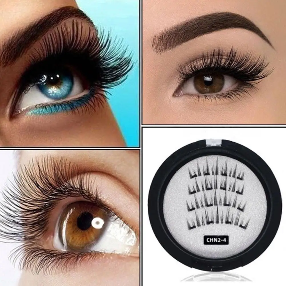 Magnetic False Eyelashes Natural With 3D Magnets Handmade Magnetic Lashes Natural Mink Eyelashe Magnet Lash