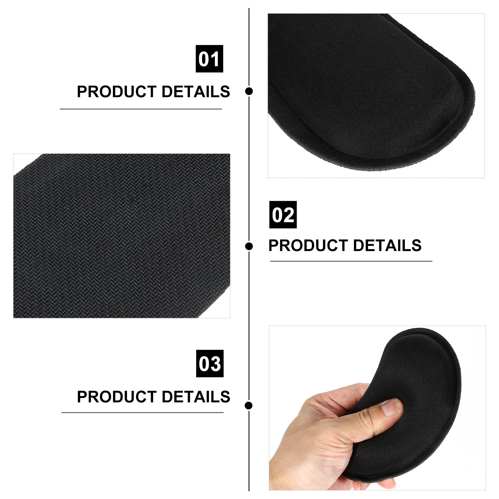 1 Zestaw Ergonomicznych Poduszek Pod Nadgarstki z Pianki Memory do Klawiatury i Myszy, Komfortowa Podpórka Pod Dłoni, Długotrwałe Używanie Komputera, Antypoślizgowa Podstawa