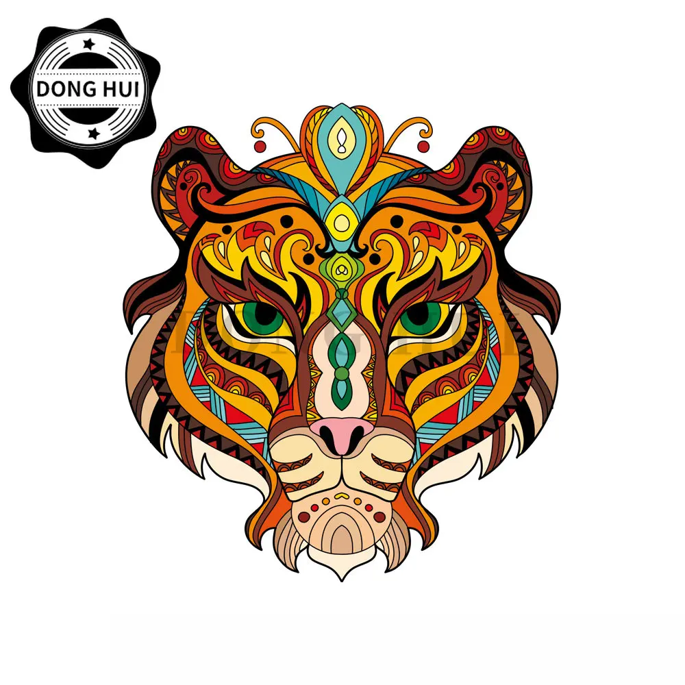 Animal Totem Sticker Tiger Lion Elephant Car Sticker Hand Painted Multicolored Animal  PVC Decorative Decal Waterproof