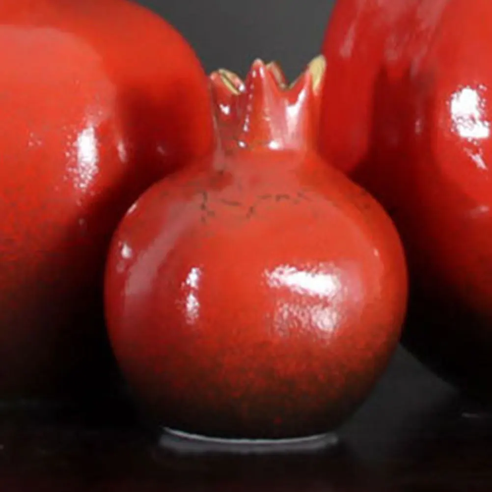 

Vase Fruit Shaped Ceramic Ornament Desktop Flower Decorative Vases for Home Red Floral