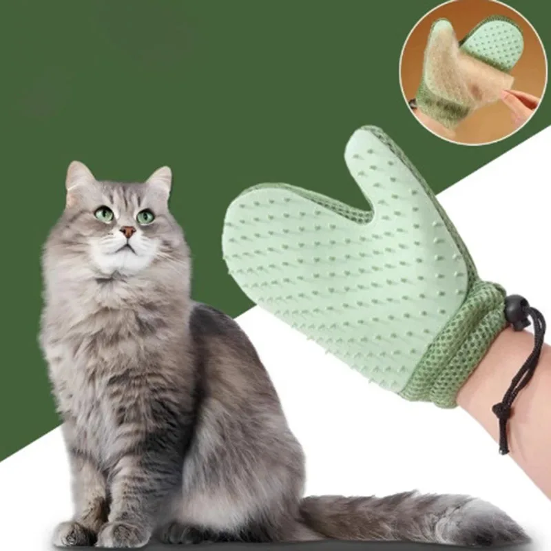 Guante de Aseo para Mascotas, Cepillo para Perros y Gatos, Guante Suave para Eliminar el Pelo Suelto, Herramienta de Limpieza y Masaje, Antiarañazos