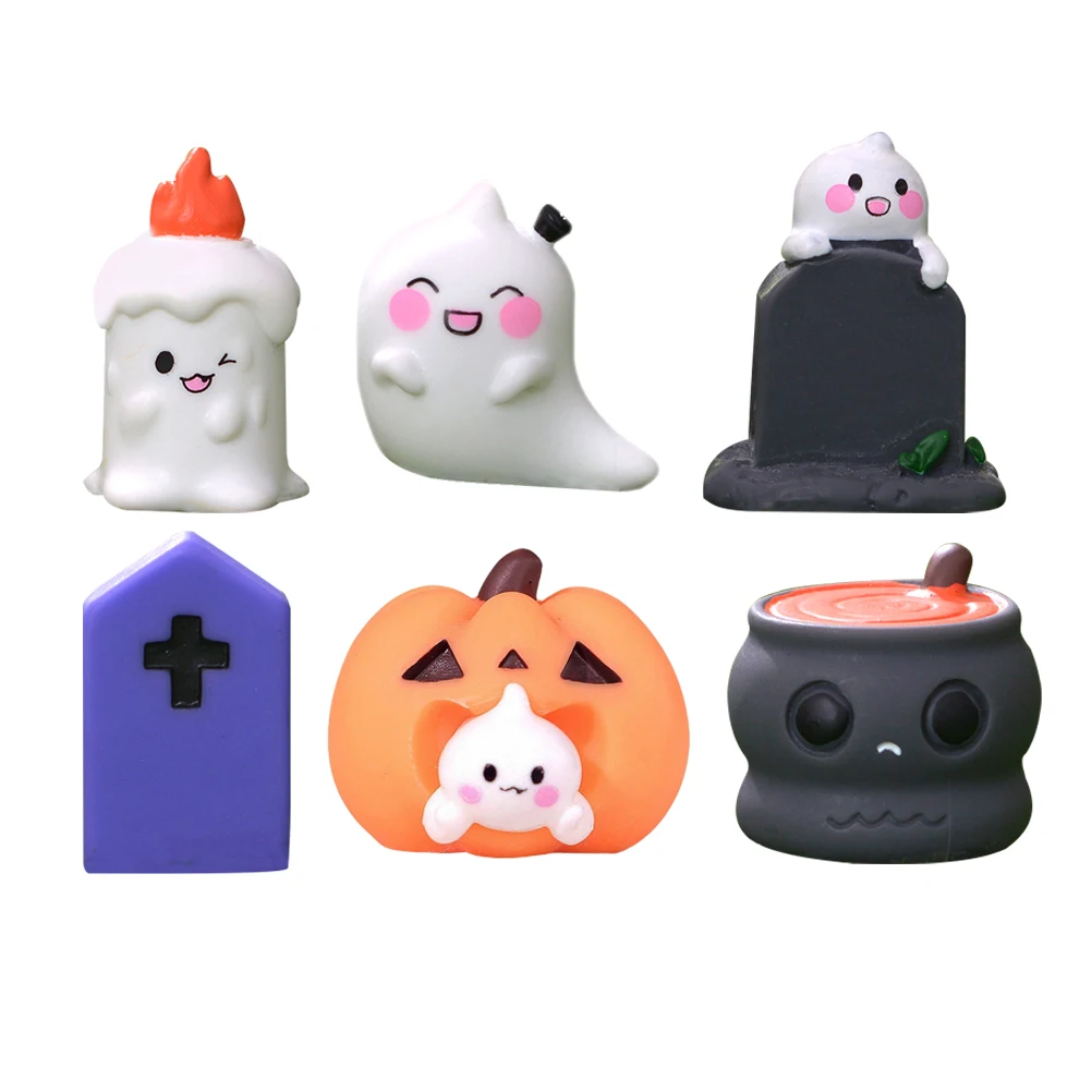 

1 Set Halloween Ghost Grave Statue Resin Craft Mini Ghost Desktop Home Decor Miniature Landscape Ornament Halloween Scene Layout