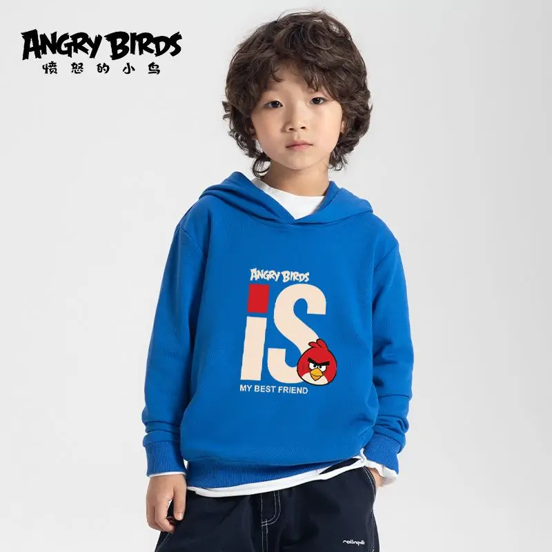 New Angry Birds Bomb Red Chuck trendy versatile children's sweatshirt creative personality pure cotton hooded sweatshirt top