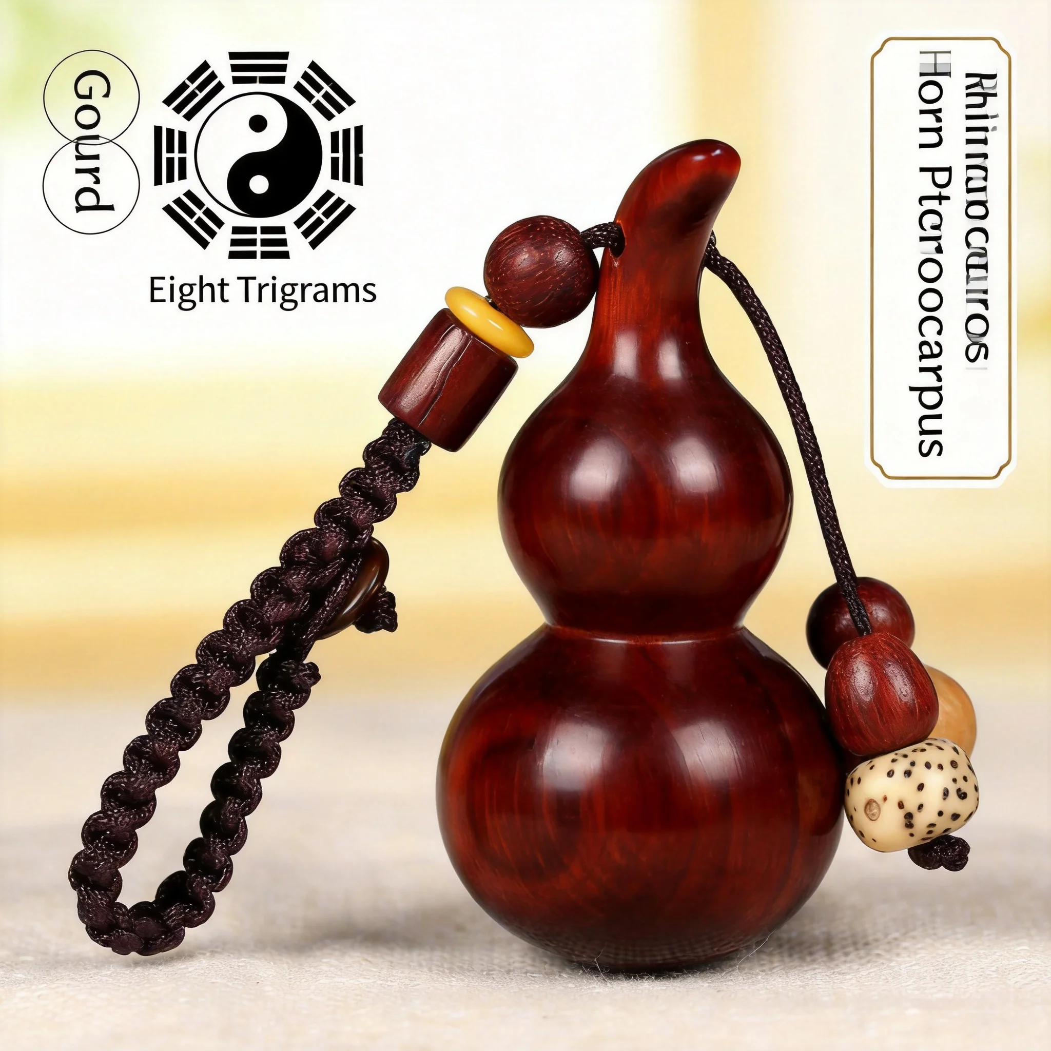 

2026 Chinese Style Red Sandalwood Small Gourd Key Chain Car Key Pendant Bag Ornament Portable Lucky Charm For Men And Women Gift