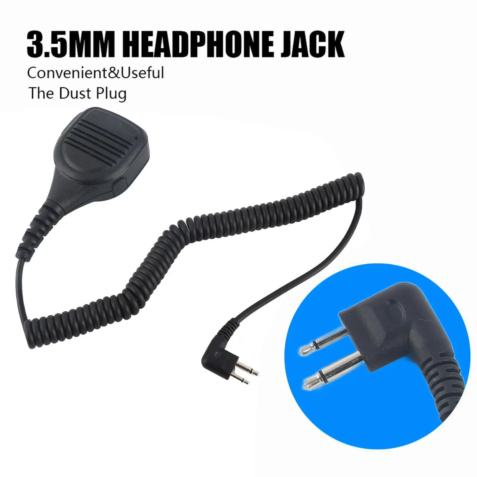 

3.5mm Headphone Jack Speaker Microphone, Portable Handheld Walkie-Talkie Radio Microphone for GP88S, GP2000, GP88, GP3688