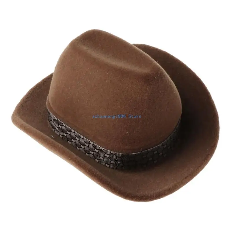 85LF عرض المجوهرات لتخزين حافظة المجوهرات، صندوق خواتم على شكل قبعة رعاة البقر الإبداعية