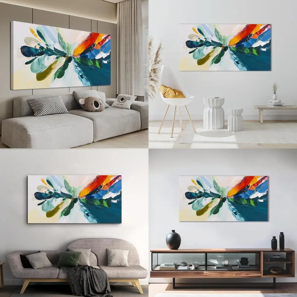 

Абстрактное сине-белое настенное искусство — печать на холсте 20x40 дюймов для гостиной, спальни, офиса и кухни