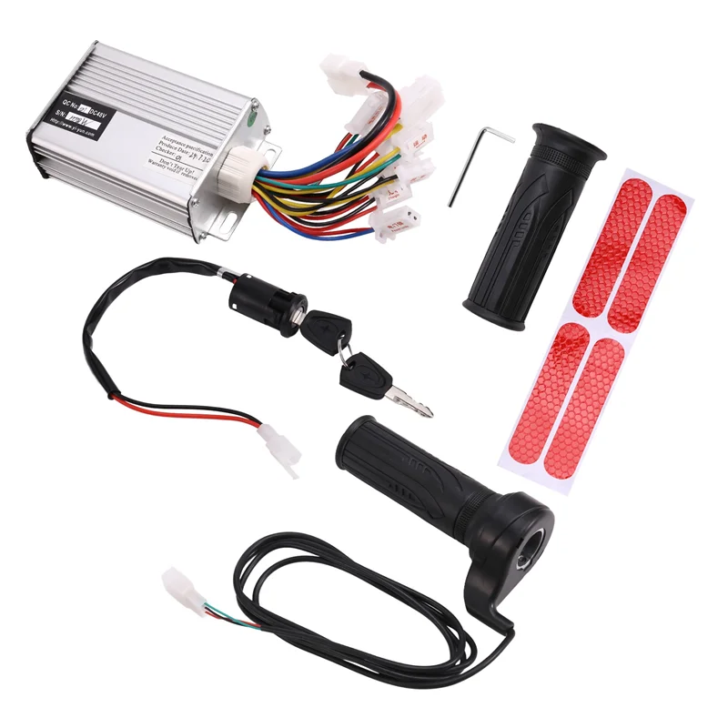 ABBN-48V 1000 Вт контроллер щетки для электрического скутера + дроссельная заслонка + ускоритель + комплект замка для электрического велосипеда/электрического скутера