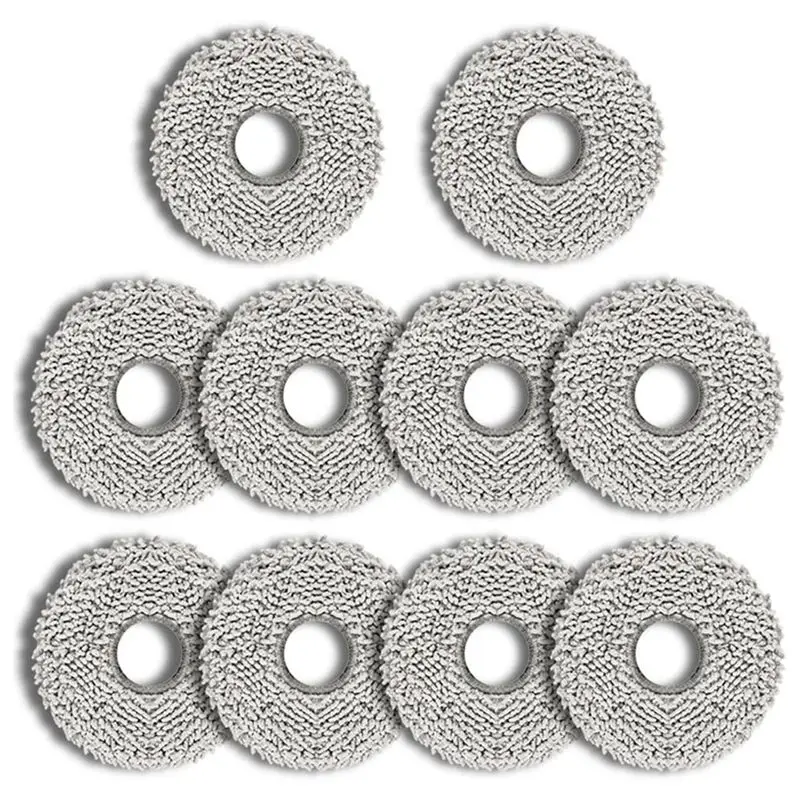 J1UL1N 10Pcs Mop Pads  For Roborock Q Revo/Qrevo Maxv/Qrevo Pro/Qrevo S Vacuum Cleaner Parts Washable Microfiber Mop Cloth