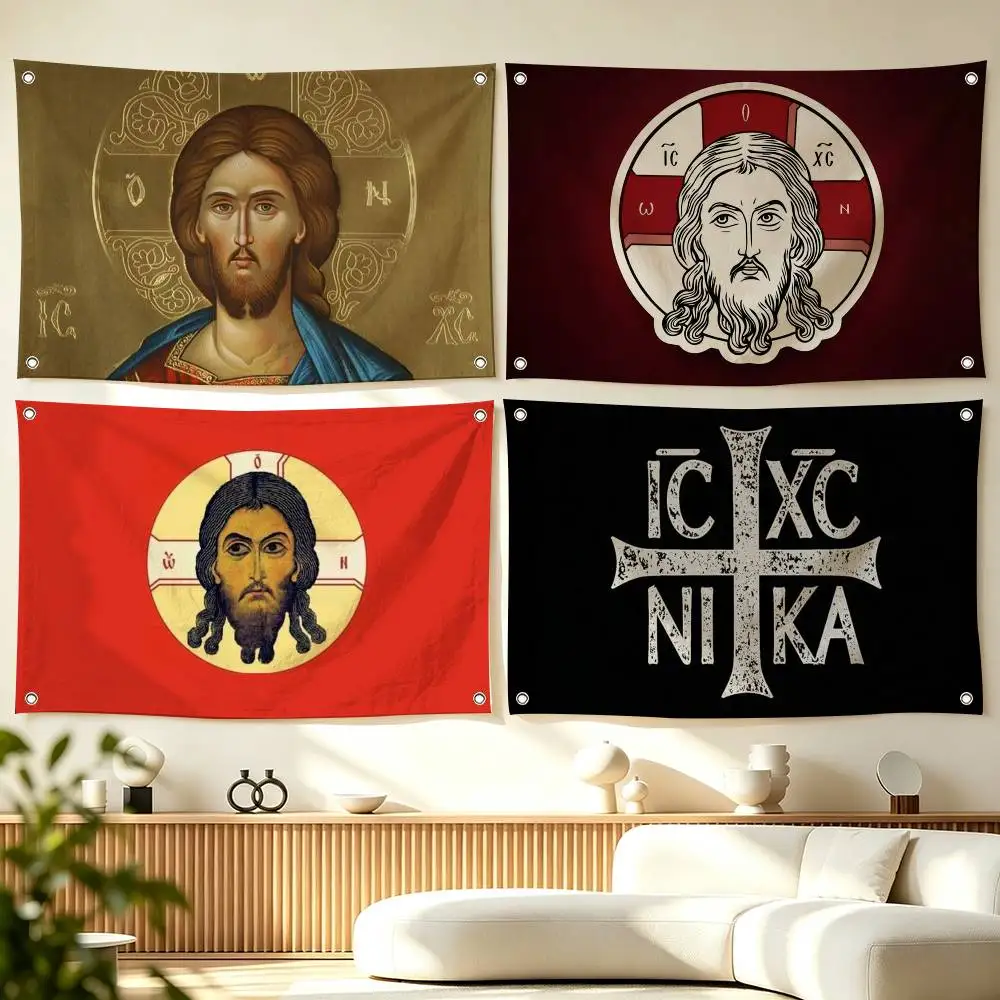 O-Orthodox Jesus Icon A-Art  Flag Suitable For Party Club Outdoor Interior Wall Decoration Banner Fans Gift
