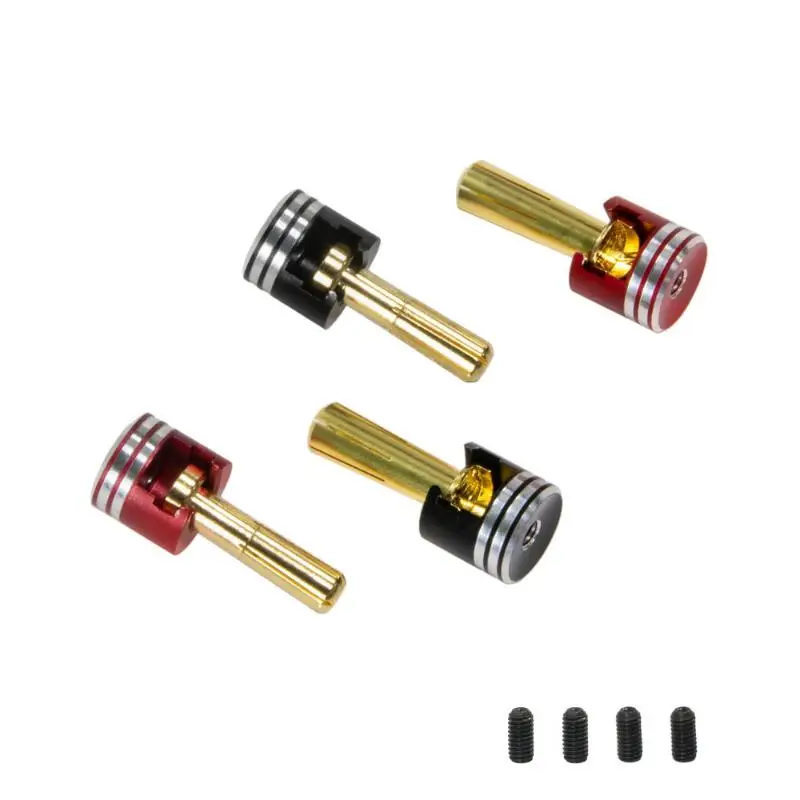 1 Pair RC Car LowPro Bullet Plugs DIY Accessories Welding-free Hard Shell Metal Heatsink Bullet Plugs 4mm/5mm Set