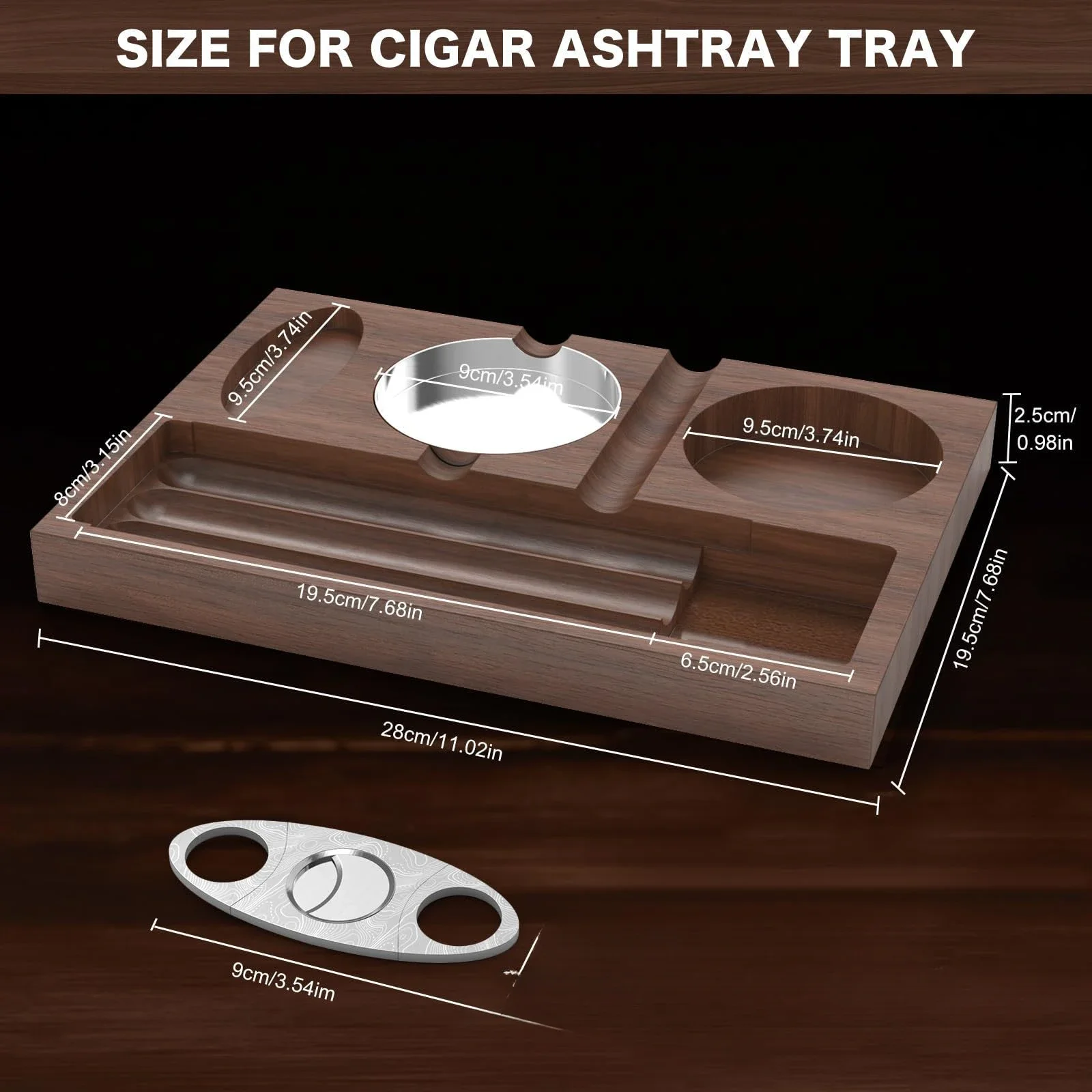 Cenicero de madera para cigarros, interior, exterior, Patio, hogar, oficina, regalo del Día del Padre, soporte para cigarros con reposapiés