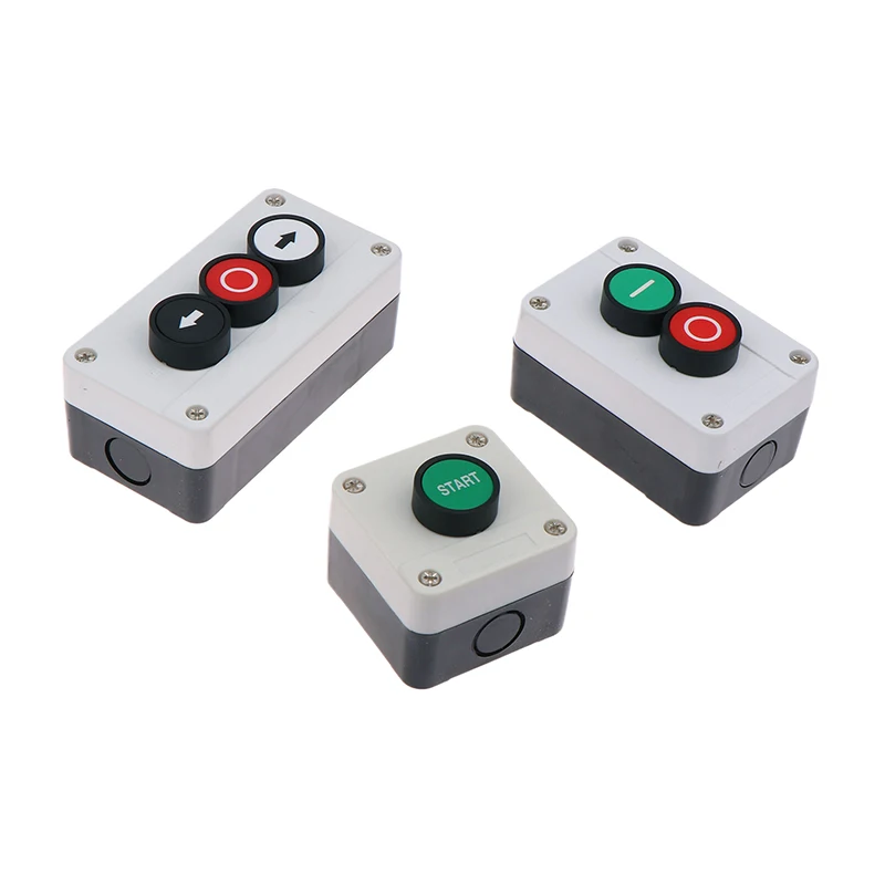 Caja de botones de Control Industrial de parada de emergencia, 1 unidad, con símbolo de flecha, arranque CNC, interruptor de botón impermeable autosellante