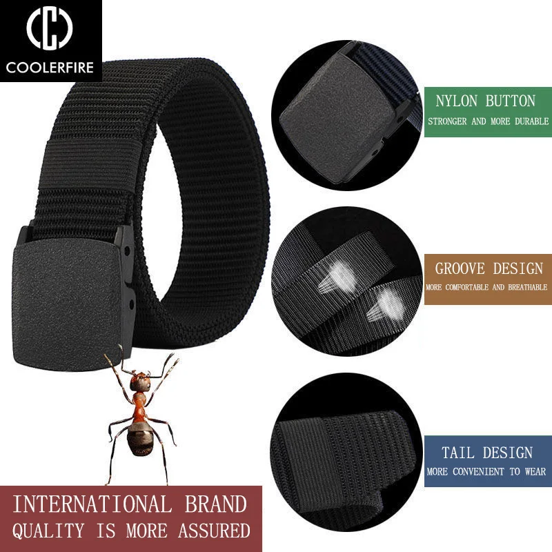 Belts Men and Women Nylon Webbing Tactical Military Casual Designer Canvas Jeans Belt High Quality Army Waist Fabric Strap HB041