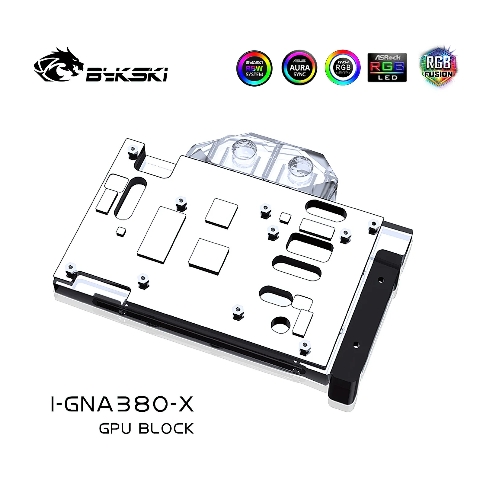 Bykski Full Cover RGB GPU Water Cooling Block for Intel Arc A380 Photon 6G I-GNA380-X