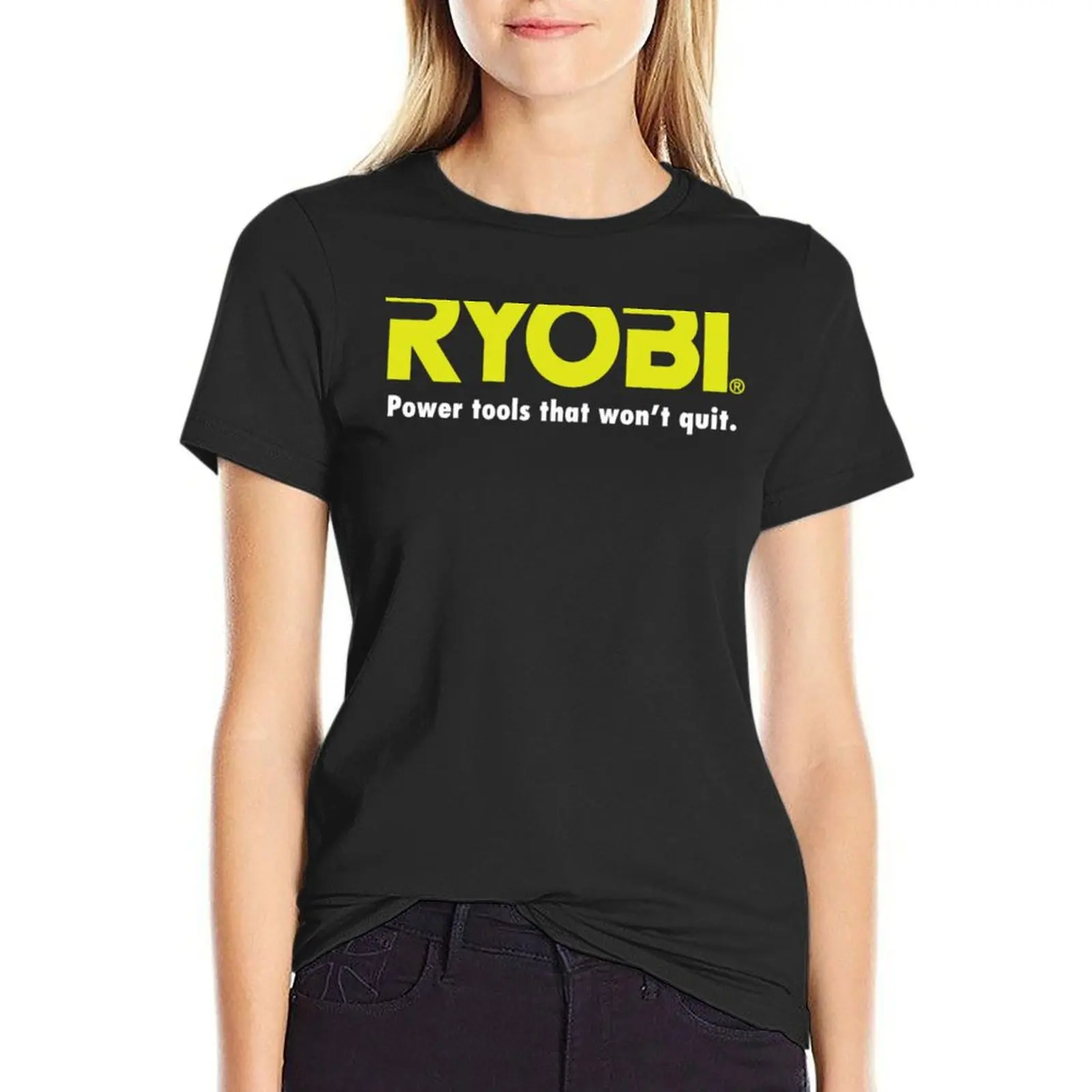 POWER TOOLS RYOBI LOGO T-Shirt blanks funny Womens clothing