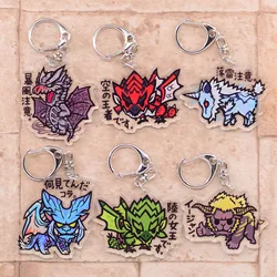 Chibi Monster Acrílico Keychain, Desenhos animados Figuras Chaveiros, Kawaii Chaveiro Acessórios, 20 Estilos