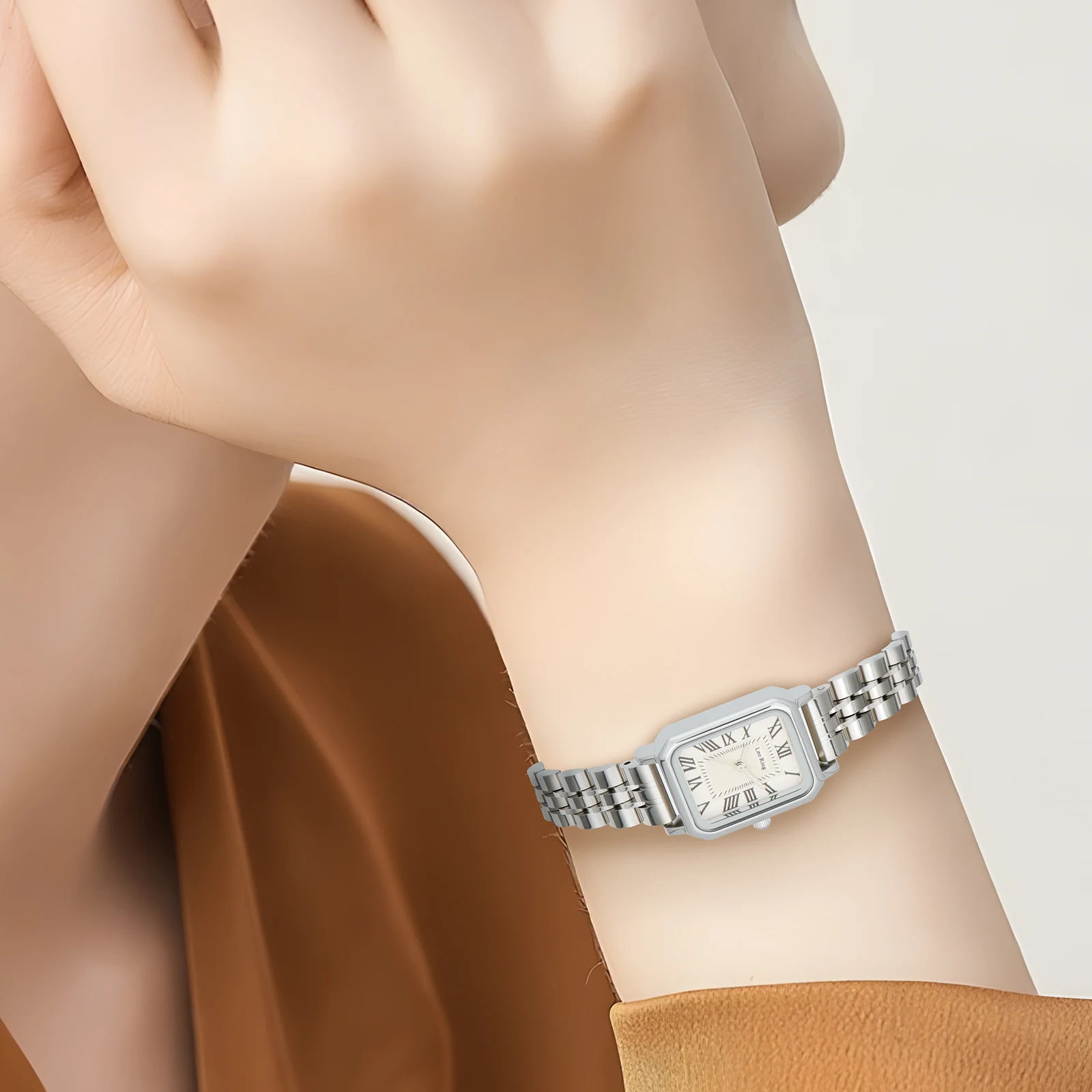 Luxury women's quartz watch with stainless steel strap, casual and stylish, a light luxury gift, includes watch adjustment tools