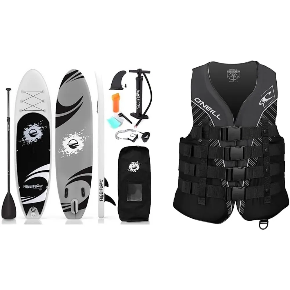 

Inflatable Stand Up Paddle Board (6 Inches Thick) with Premium SUP Accessories & Carry Bag | Wide Stance