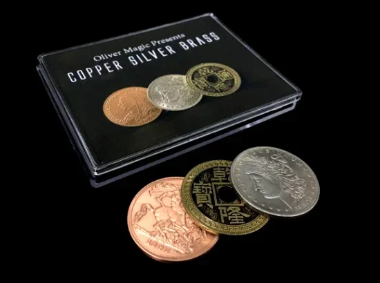 Copper Silver Brass (CSB) by Oliver Magic Coin Transposition Close Up Magic Trick Magia Magie Magicians Prop Accessory Copy Coin