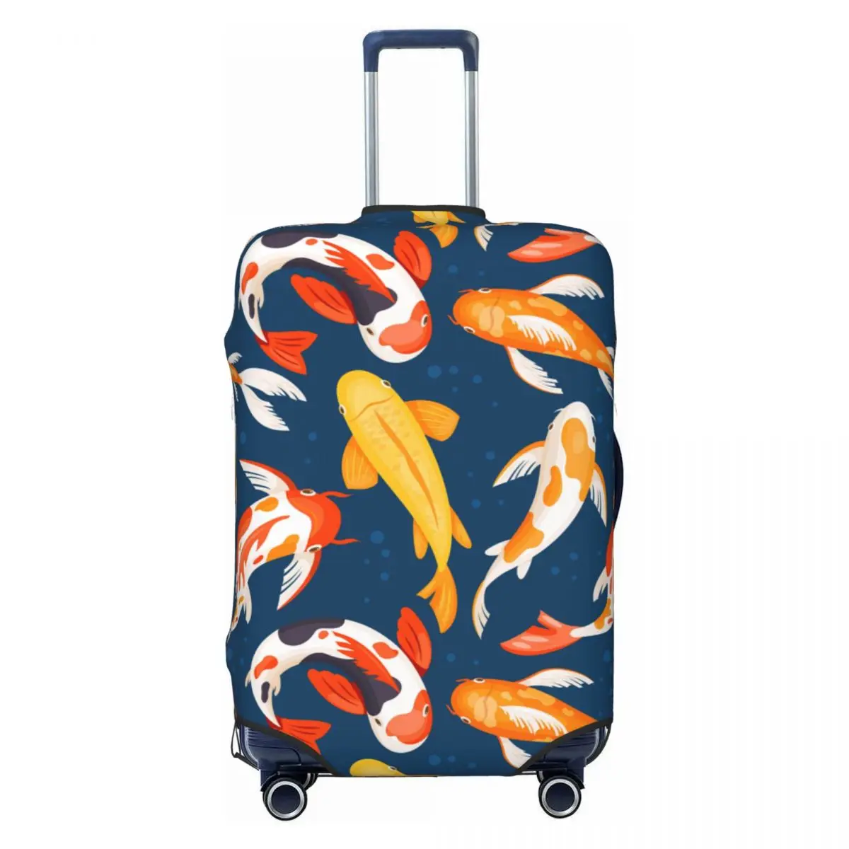 Koi Carps In Blue Water Suitcase Cover Cruise Trip Flight Practical Luggage Supplies Protector