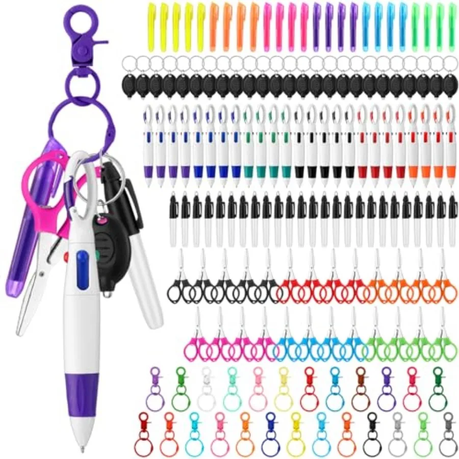 

Набор из 150 ручек для медсестер: мини-маркеры, складные ножницы, выдвижные шариковые ручки, текстовыделители, LED-фонарик для бейджей