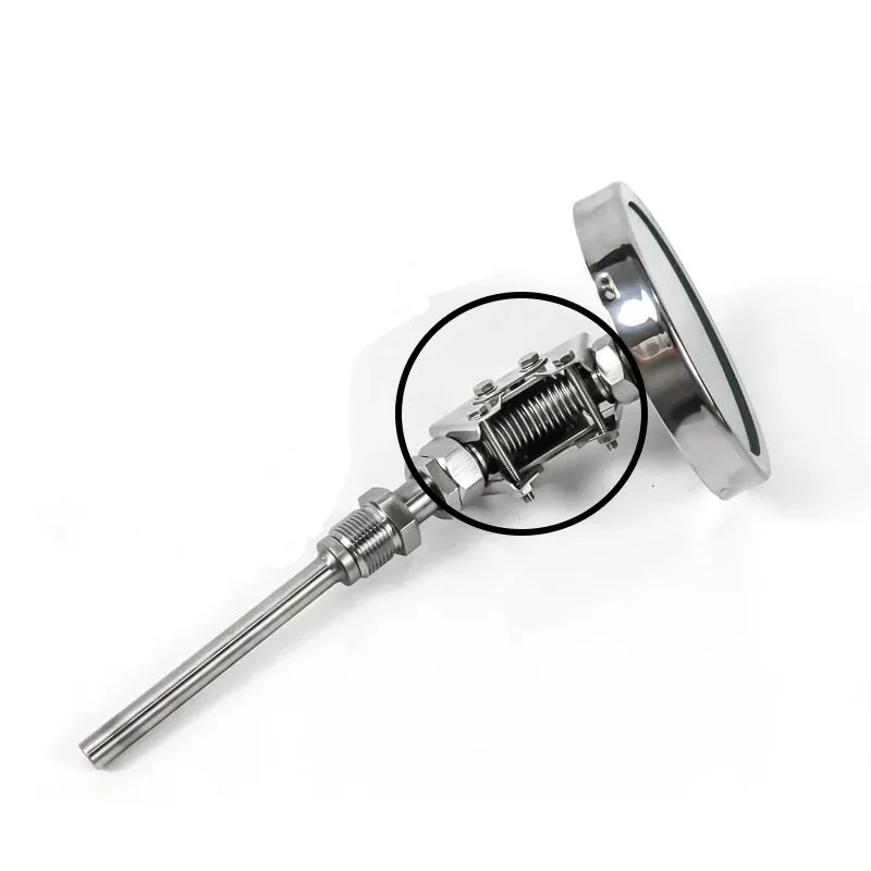 Stainless steel remote bimetallic thermometer with pt100 output 4-20ma local display thermometer customized thread
