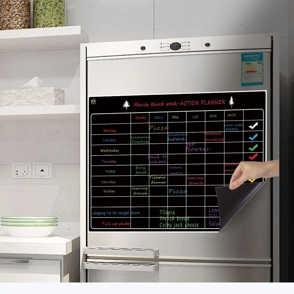 柔軟な磁気ホワイトボードプランナー、キッチン作業計画、オフィスメモ帳、冷蔵庫ステッカー、月プランナー、メモ掲示板