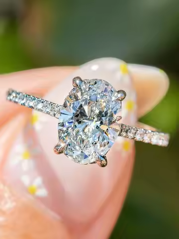 GRA 1ct Real Oval Moissanite Diamond Ring for Women 925 Sterling Silver Anniversary Party Gorgeous High Quality Fine Jewelry