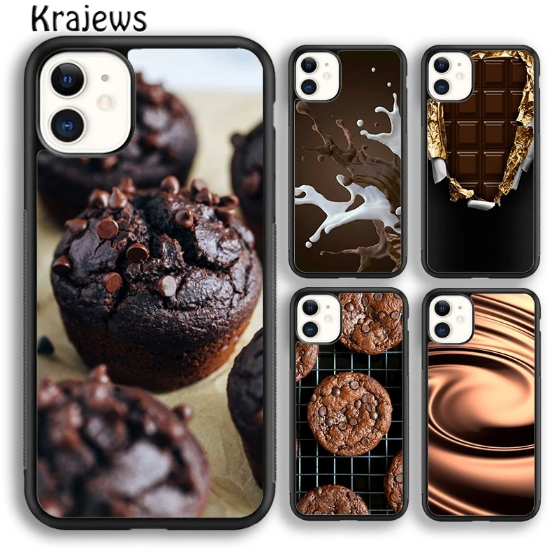 Krajews Choco Toast Foodie Chocolate Phone Case Cover For iPhone 16 15 14 plus XS XR 11 12 mini pro max coque Fundas