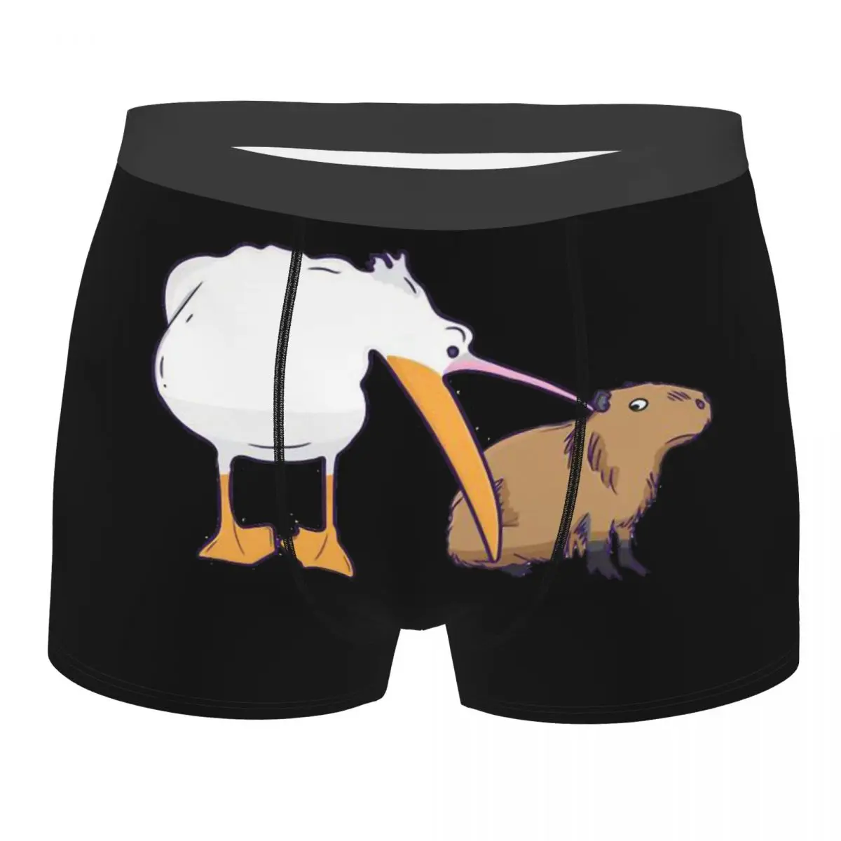 Pelican And Capybara Men Underpants, Highly Breathable printing Top Quality Birthday Gifts