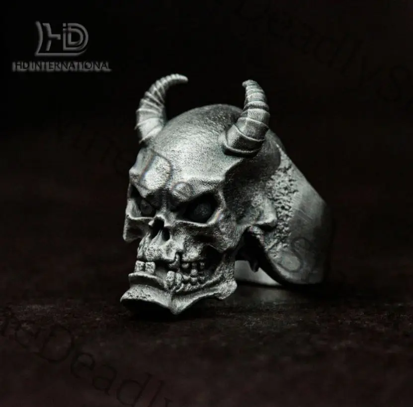 Evil Spirit 925 Silver Ring - Goth Demon - Personalized Handmade Ring Gift Goth Indie Ring