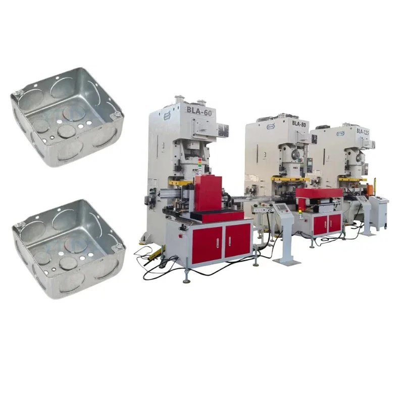 Stretching Square Rectangular Octagonal Metal Switch Junction Electrical Box Making Machine Automatic Stamping Production Line