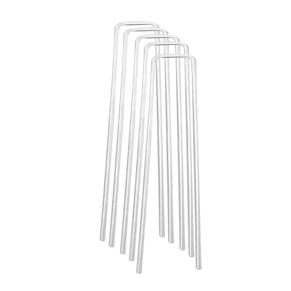 

50pcs Hot Dipped Galvanized Steel U-Shaped Ground Pegs 2.8X25X150Mm For Garden Stakes Lawn Anchors Tent Fixing Outdoor Use