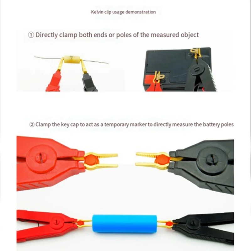 Tester batteria metodo ca a 4 fili Milliohm con misuratore di resistenza a Clip Kelvin con alimentatore interno