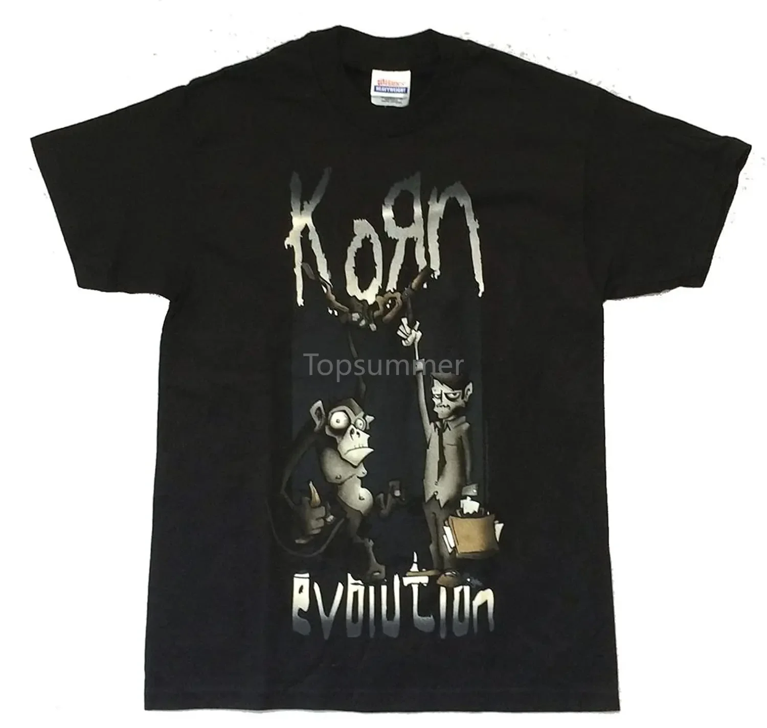 Korn Evolution Monkey Image Adult Mens Black T Shirt (2X)