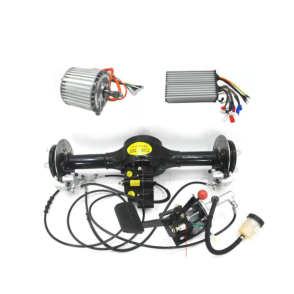 DC60V72V 1.5KW/2KW/2.5KW 55-180CM disc brake bldc hub motor kit, Sine wave motor/controller,electric tricycle rear axle assembly