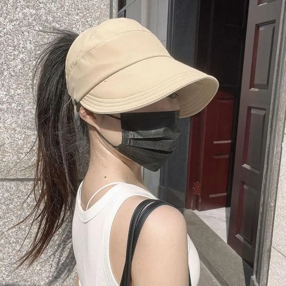Sports Casual Cotton For Girls Empty Top Cap For Women Sun Cap Sunscreen Cap Fisherman Hat Visors Cap Sun Hat Korean Style Cap