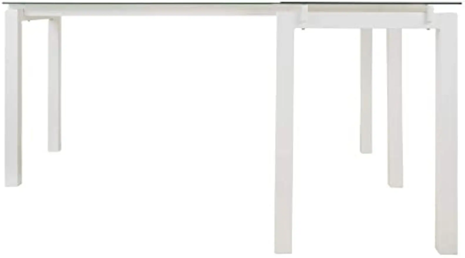 Baraga Contemporary Glass L-Shaped Home Office Desk, White