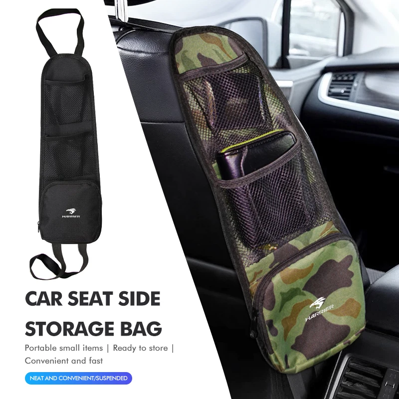 Bolsa de almacenamiento lateral para asiento de coche, bolsa multibolsillos para teléfono, bebidas y artículos diversos, para Toyota Harrier 30 60 80 XU30 XU60 XU80 2022 2023