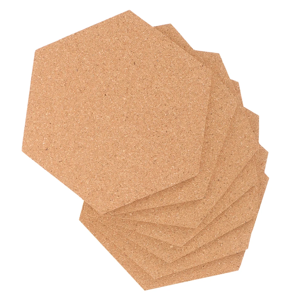 

Hexagonal Cork Board Small Brown Decorative Office Wall Bulletin Boards for Photos Textured Tile Notice Announcement