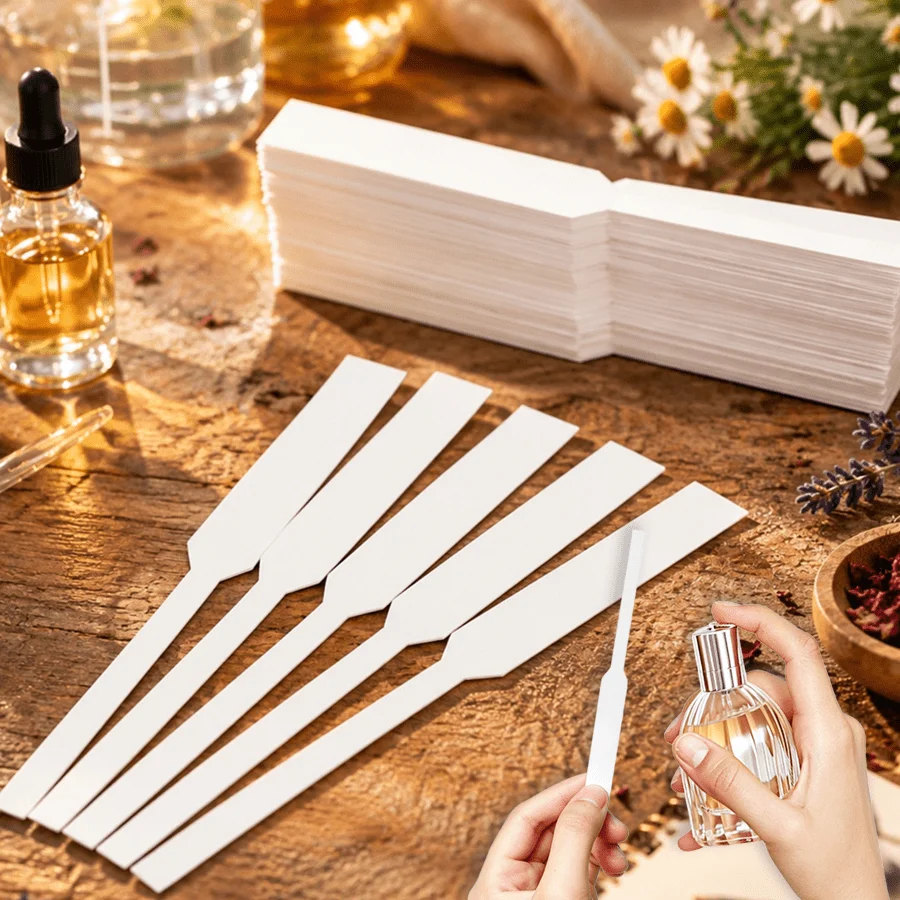 50/200/500pcs White Blank Perfume Test Strips Long Handle Fragrance Blotter Paper for Essential Oil Aroma Evaluation Retail XJM