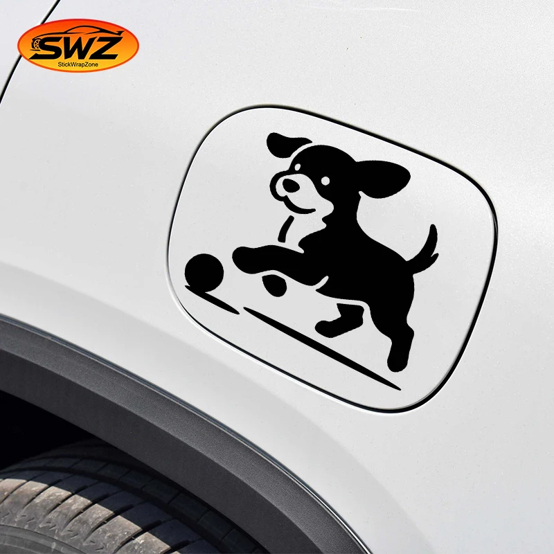 

Dog Playing Ball Car Sticker – Cute Puppy Silhouette Waterproof Vinyl Decal for Car Window & Bumper,puppy silhouette decal,pet