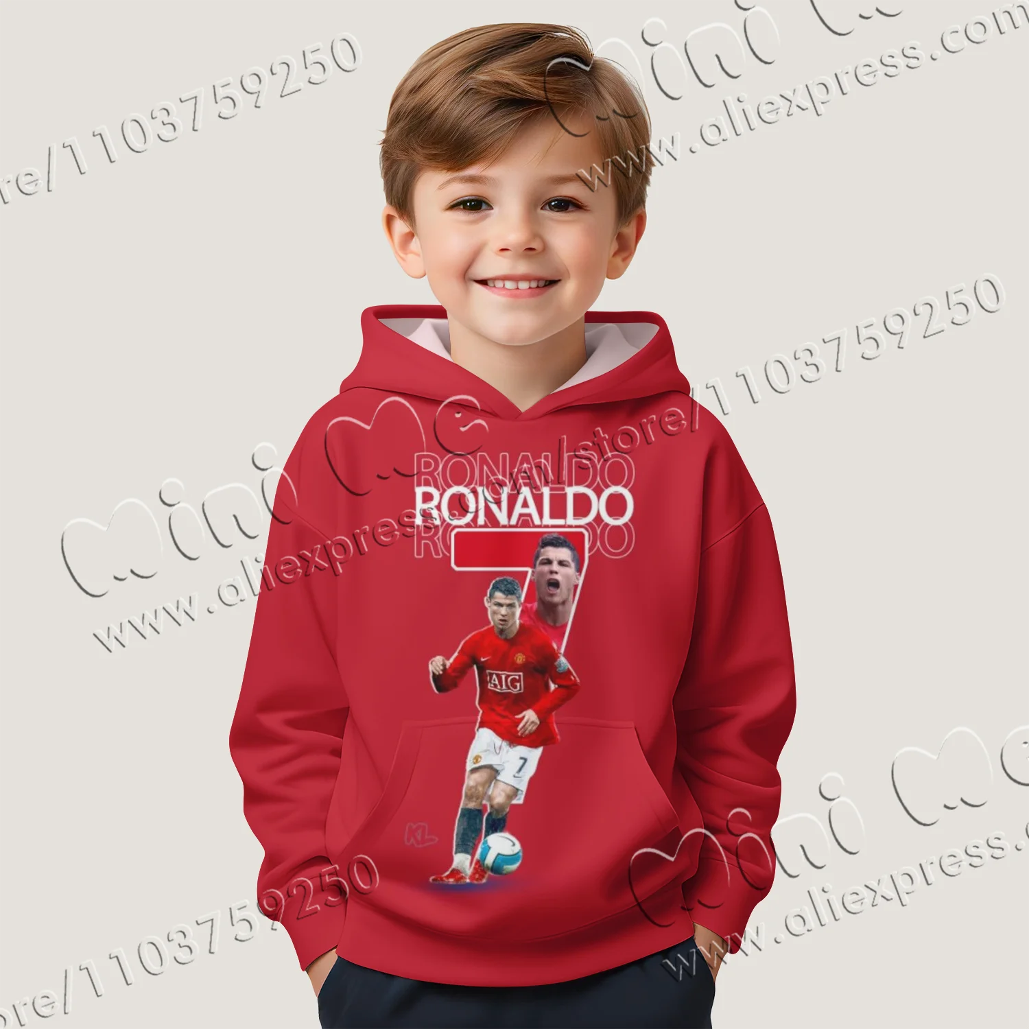 

Spring and Autumn New Hot Selling 3D Printed Cristiano Ronaldo CR7 Men Fashion Casual Long Sleeves Hooded Hoodie Street Hoodie