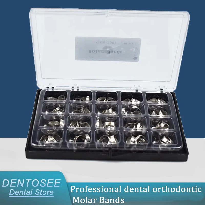 

80Pcs Dental Molar Band Orthodontic Arch Wire 16#-35# Straight MBT/ROTH Plain Band Ring Material for Orthodontics