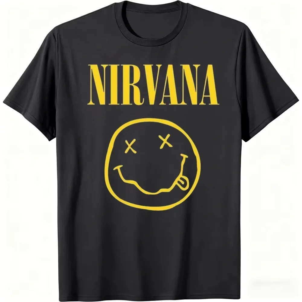 Neues Nirvana Rock Band Herren-T-Shirt im Hip-Hop-Stil, übergroßes Y2K-T-Shirt für Herren und Damen, lässige, lockere Outdoor-Street-Unisex-Kleidung – Detail 4