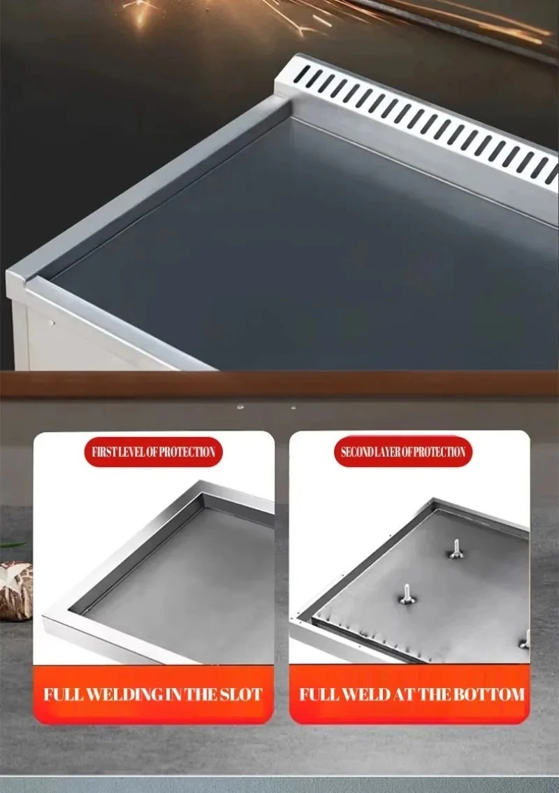 Factory Direct 2026 Top RatedHigh Quality Commercial Gas  Griddle 2 Burners Hot Plate Grill Rack  Stainless Steel Countertop Cas