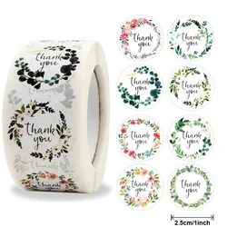 100-500pcs Flowers Round Thank You Stickers for Supporting Small Business Seal Labels for Thank You Cards,Wedding Party