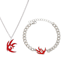 2PC Cartoon Film Sonics Anime Figure Shadows Bracelets Necklace Set for Men Women Jewelry Children Charms Pendants Chains Gifts
