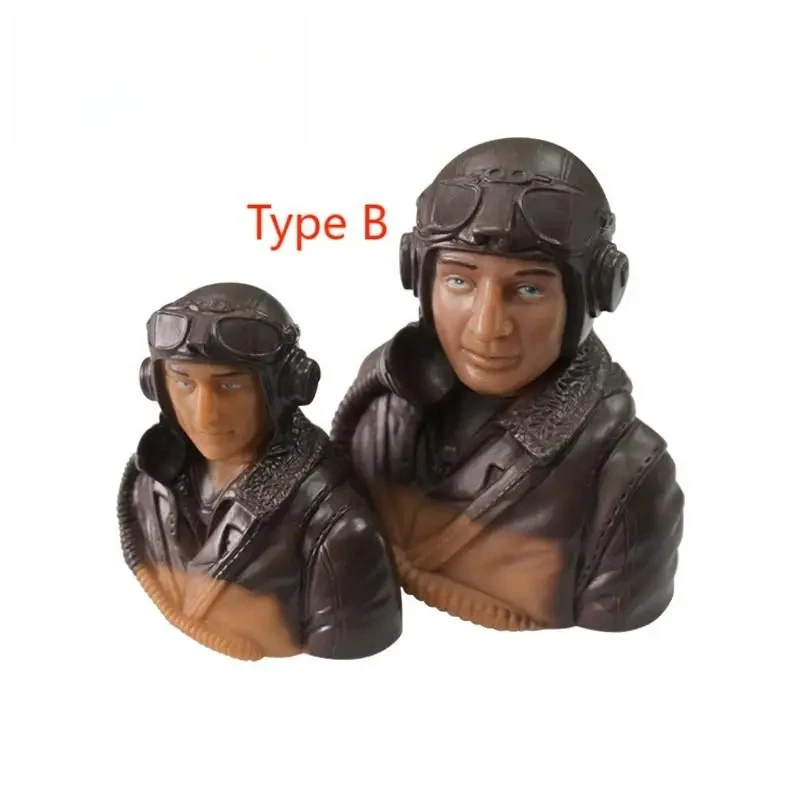 XFlight 1/6 1/5 Scale Civil Pilot Figure with Hat, Brown Green, for RC Airplane Helicopter, Hobby Model Toy Accessories